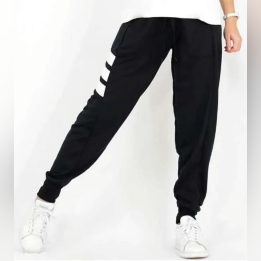 Adidas Women Climalite Loose Fit Fleece Cotton Joggers Black Drawstring Medium - Picture 2 of 16